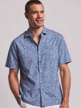 Tori Richard Shark Print Aloha Shirt - EUC